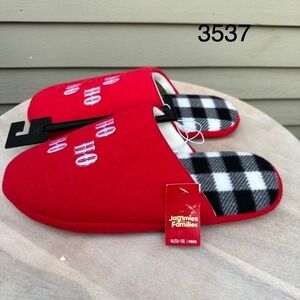 Jammies For Your Families Mens Slippers Size 12 13 XL Ho Ho Ho Slippers New